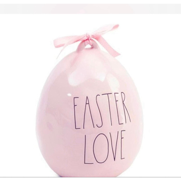 Rae dunn Other - Rae Dunn Easter Love Pink & Black Ceramic Egg Holiday Decor